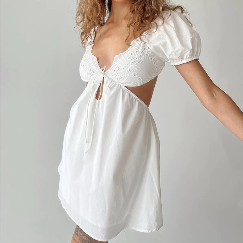 Princess Polly White lace backless dress